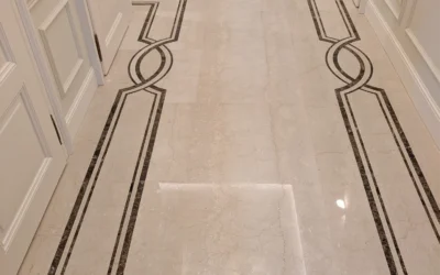 Mramorová dlažba s intarzií