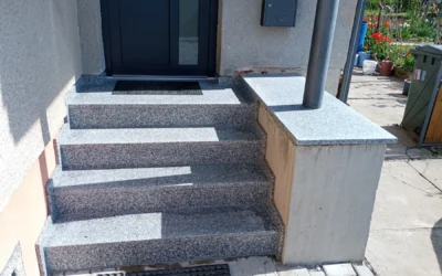 Žulový obklad schodiště